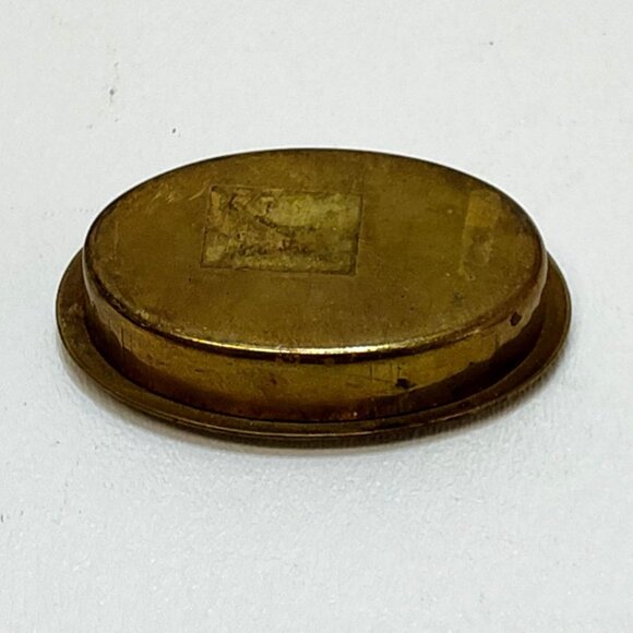 Pill Box Mother-of-Pearl Inlay Hand-Crafted Brass English Edwardian Circa 1900 - Picture 3 of 7